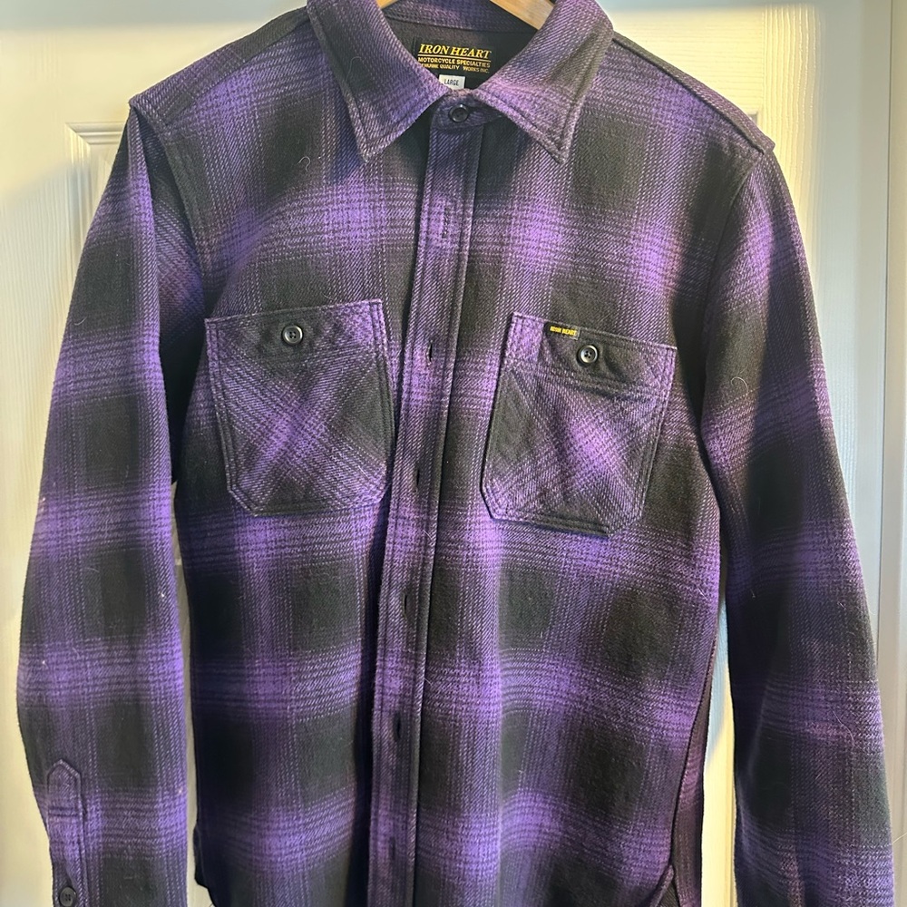 Iron Heart Men's Purple Ultra Heavy Flannel ombré
